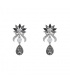 Stijl volle zwarte oorhangers met met mooie strass stenen en kraal